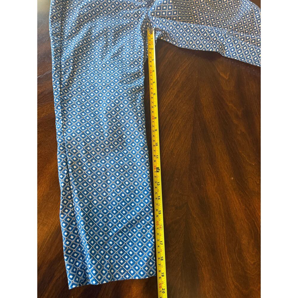 Ann Taylor Womens Carnegie Crop Pants Size 00P Blue Geometric Ankle Trousers - Picture 9 of 10